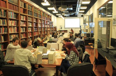 AEHR course participants in the research room, 2017