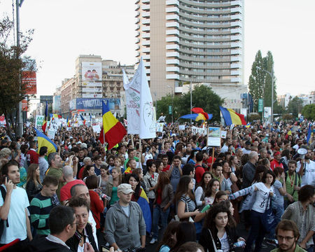 Photo: Protest against the Rosia Montana Gold Mine Project in Bucharest, Romania